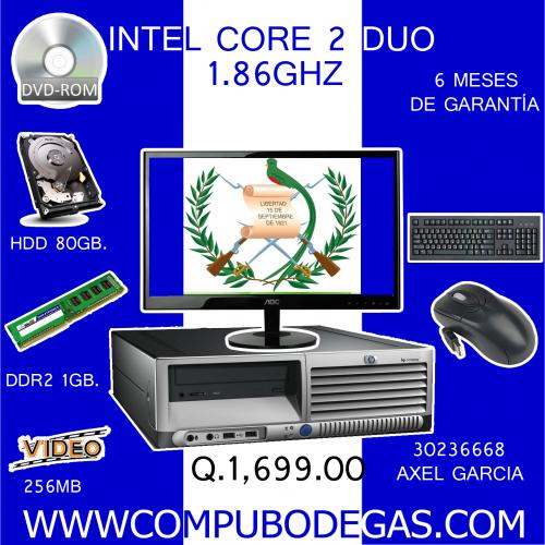 intel core 2 duo 186 ghz hp 7700 desktop mem - Imagen 1