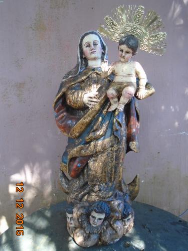 Virgen del Carmen hermosa escultura tallada  - Imagen 1