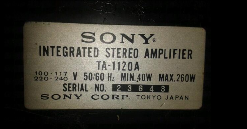 Vendo Amplificador de transistores SONY TA11 - Imagen 3