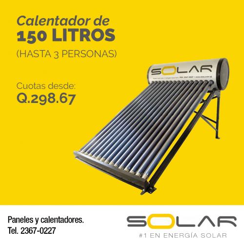 Calentador Solar de 150 litros a sólo Q2986 - Imagen 1
