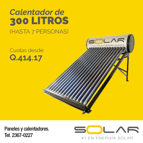 Calentador Solar de 300 litros a sólo Q3385 - Imagen 1