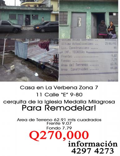 Casa PARA REMODELAR Q280000 EN LA VERBENA ZO - Imagen 1