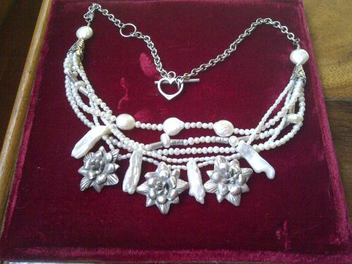 Hermoso collar antiguo con perlas naturales - Imagen 1