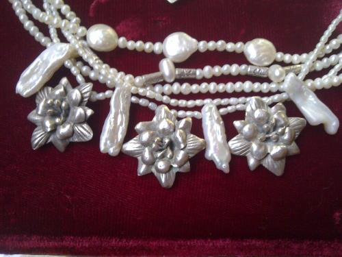 Hermoso collar antiguo con perlas naturales - Imagen 3