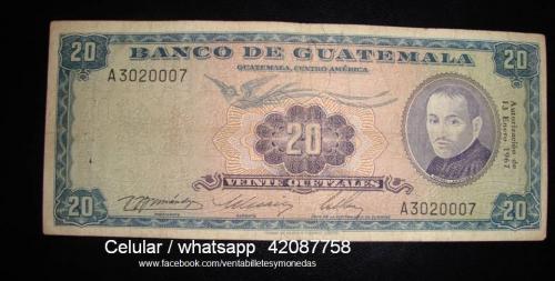 vendo billetes de Guatemala  por tipos y cond - Imagen 3