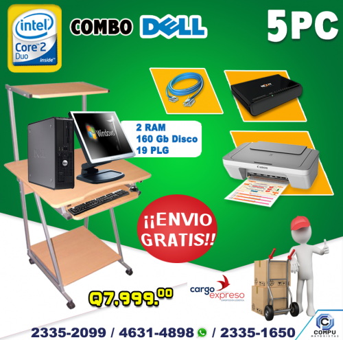 COMBO DE 05 COMPUTADORAS DELL CON ENVIÓ INC - Imagen 1