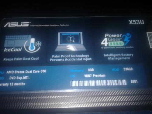  Laptop X53U Asus con 320 Disco duro 3 Giga - Imagen 2