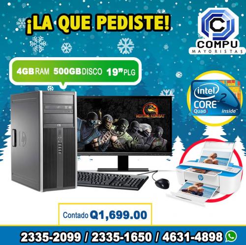 COMPUTADORAS HP CORE2QUAD/04GB RAM/500HD/LCD  - Imagen 1