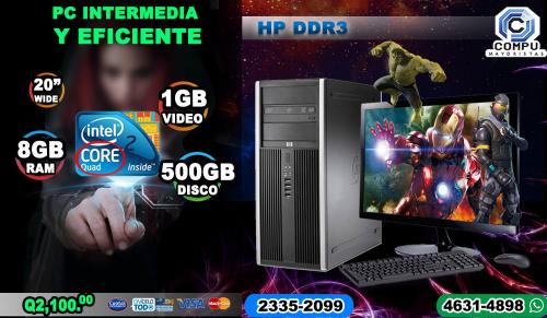 COMPUTADORAS HP PROCESADOR CORE2QUAD CON 08GB - Imagen 1
