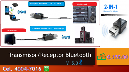 Transmisor / Receptor Bluetooth 2 en 1    - Imagen 1