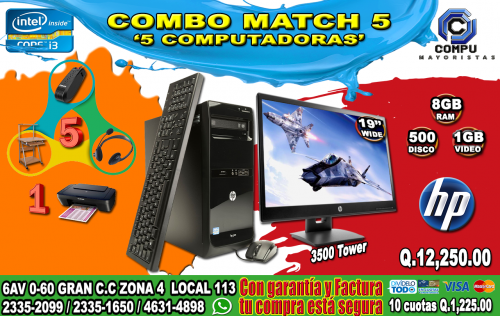 COMBO TODO INCLUIDO DE 05 COMPUTADORAS HP PR - Imagen 1