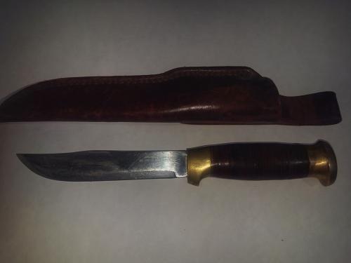     Cuchillo de cacería antiguo y raro de c - Imagen 1