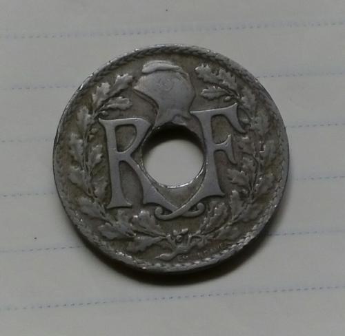 1 moneda Antigua de Francia 1921 RF vendo pre - Imagen 2