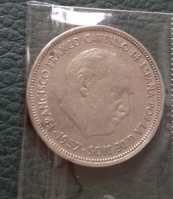 Moneda España serie 1957 moneda 50 Pesetas 6 - Imagen 2