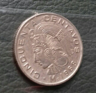 Moneda Cincuenta Centavos Mo fecha 1968 Estad - Imagen 2