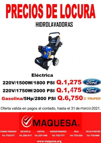 PRECIOS DE LOCURA HIDROLAVADORAS Ford  Eléct - Imagen 1