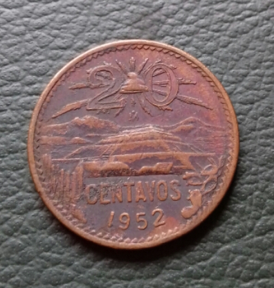 Moneda fecha 1952 Mo 20 Centavos Estados Unid - Imagen 1
