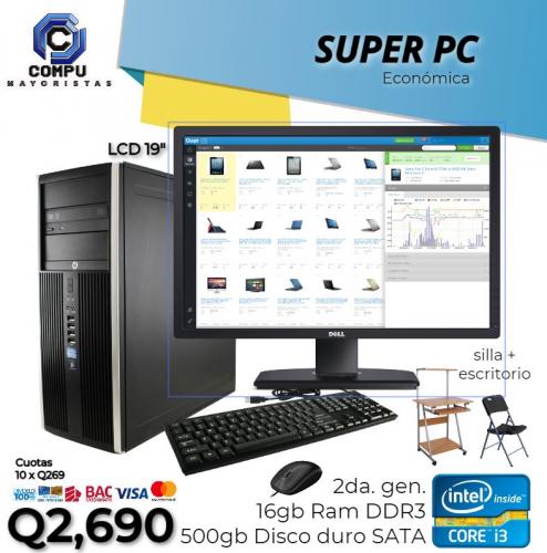 COMPUTADORAS HP+MUEBLE+SILLA Corei3 con 16g - Imagen 1