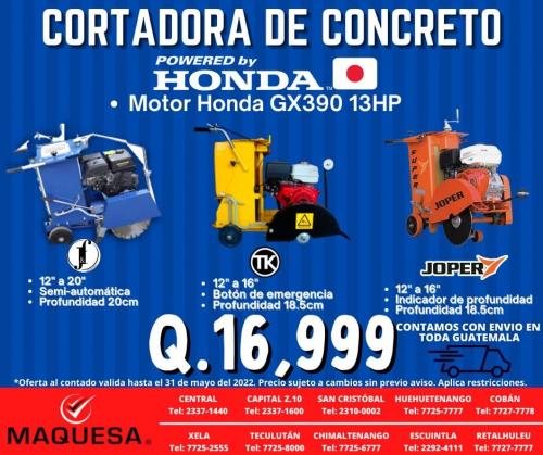 Cortadoras de Concreto con Motor Honda 100 %  - Imagen 1