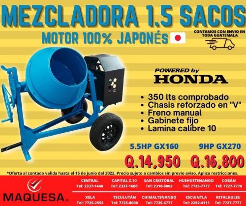 MEZCLADORAS JOPER 15 SACOS CON MOTOR HONDA J - Imagen 2