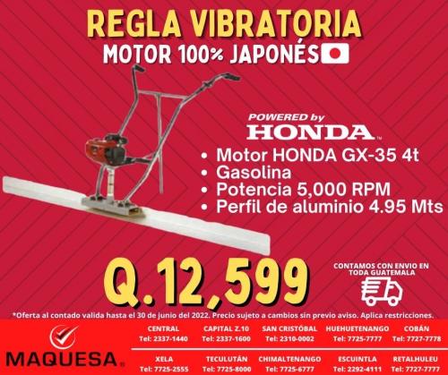 OFERTA REGLA VIBRATORIA CON MOTOR HONDA GX35 - Imagen 1