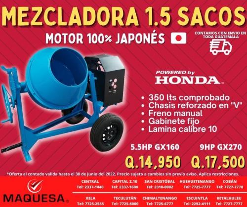 MEZCLADORAS 15 SACOS MARCA JOPER MOTOR HONDA - Imagen 3