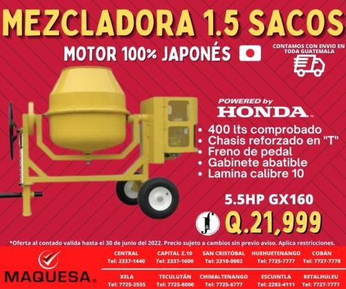 GANGA MEZCLADORA 15 SACOS CON MOTOR HONDA 10 - Imagen 1