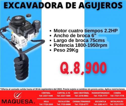 EXCAVADORA DE AGUJEROS  PRECIO Q8900 (Motor - Imagen 1