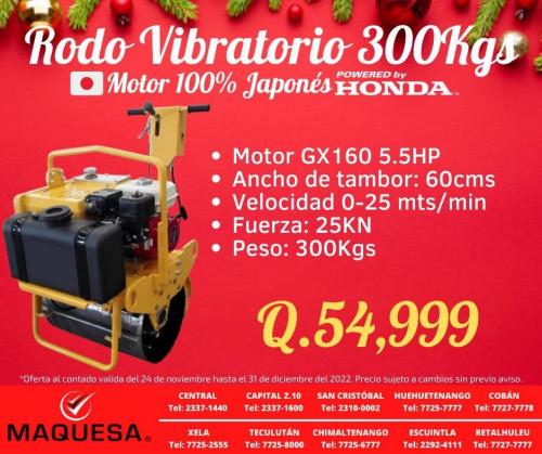*RODO VIBRATORIO 300 KG* MOTOR HONDA 100% J - Imagen 1