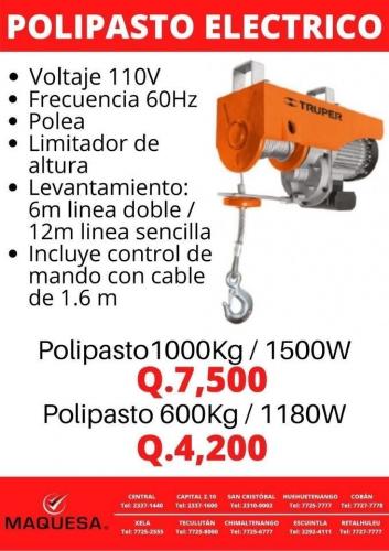 POLIPASTO ELECTRICO DE 1000 KG Y 600 KG *Volt - Imagen 1
