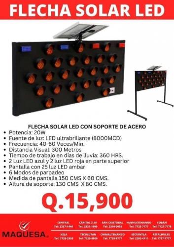 FLECHA SOLAR LED CON SOPORTE DE ACERO   POTE - Imagen 1