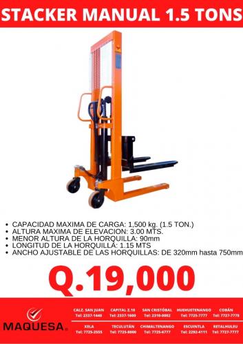 stacker manual de 15 tons   capacidad mÁxi - Imagen 1
