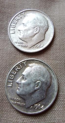 Monedas fecha 1964 LIBERTY ONE DIME UNITED ST - Imagen 1