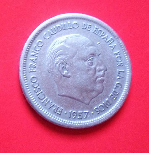 Moneda ESPAÑOLA ANTIGUA Fecha 1957 FRANCISCO - Imagen 2