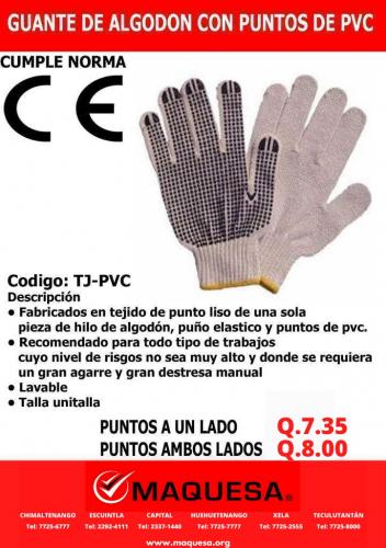 GUANTE DE ALGODON CON PUNTOS DE PVC Codigo: T - Imagen 1