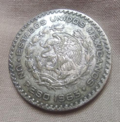 Moneda fecha 1963 PLATA SILVER MEXICO UN PES - Imagen 1