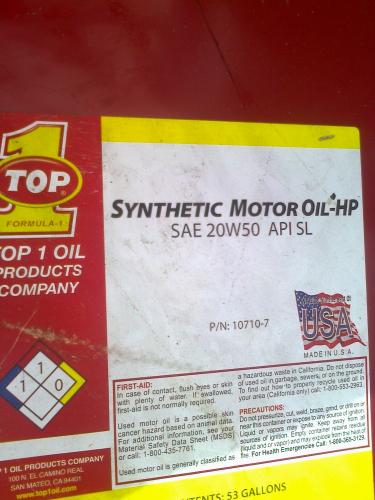 Vendo tonel de aceite semisintetico 20W50 mar - Imagen 2