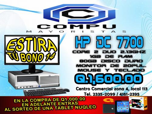 COMPUTADORAS HP CON MONITOR LED DE 20 PULGADA - Imagen 1